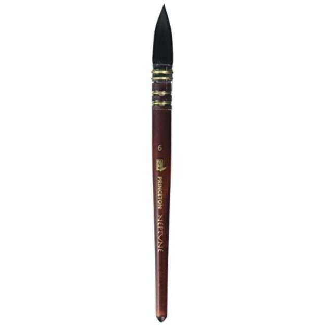 Princeton Brush Neptune Synthetic Squirrel Watercolor Brush, Quill, 6