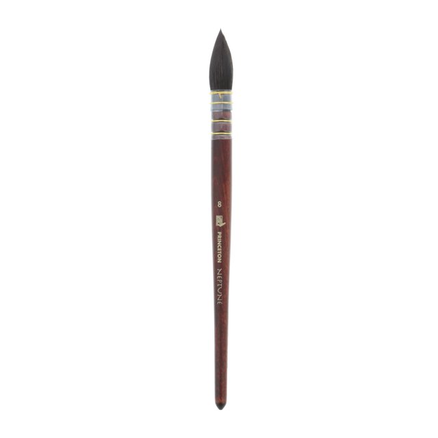 Princeton Brush Neptune Synthetic Squirrel Watercolor Brush, Quill, 8