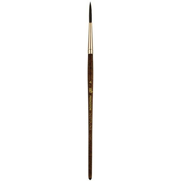 Princeton Brush Neptune Synthetic Squirrel Watercolor Brush, Script, 4