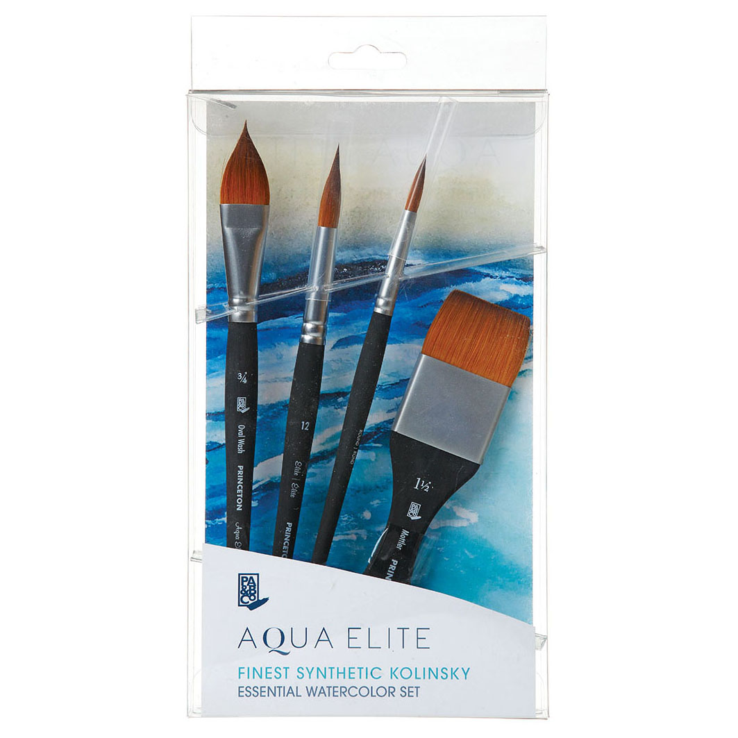Princeton Aqua Elite Synthetic Kolinsky Watercolor Brush Professional Boxed Set
