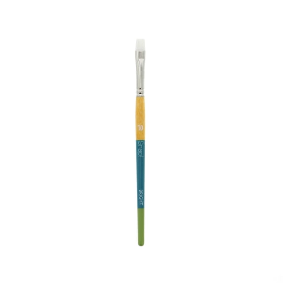 Princeton Brush Snap Short Handle White Nylon Taklon Brush, Bright, Shader, 10