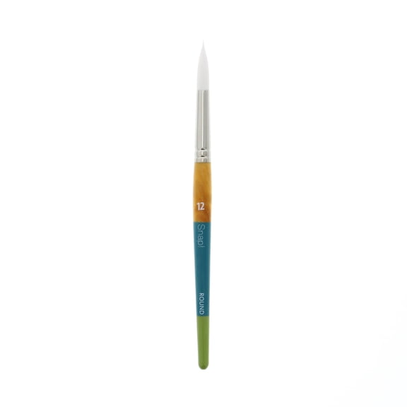 Princeton Brush Snap Short Handle White Nylon Taklon Brush, Round, 12