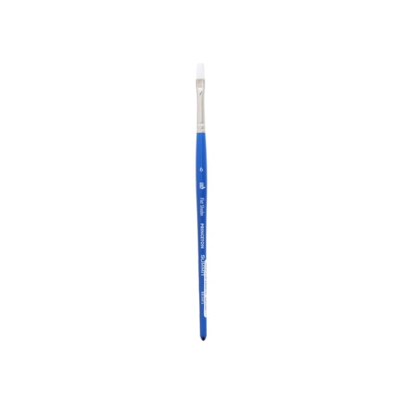 Princeton Brush Summit Ultimate White Synthetic Watercolor & Acrylic Brush, Flat Shader, 6