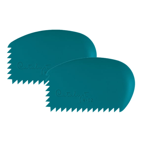Princeton Catalyst Tool Wedge, Silicone, Mixed Media Paintbrush, Blue, Size 2, Pack of 2