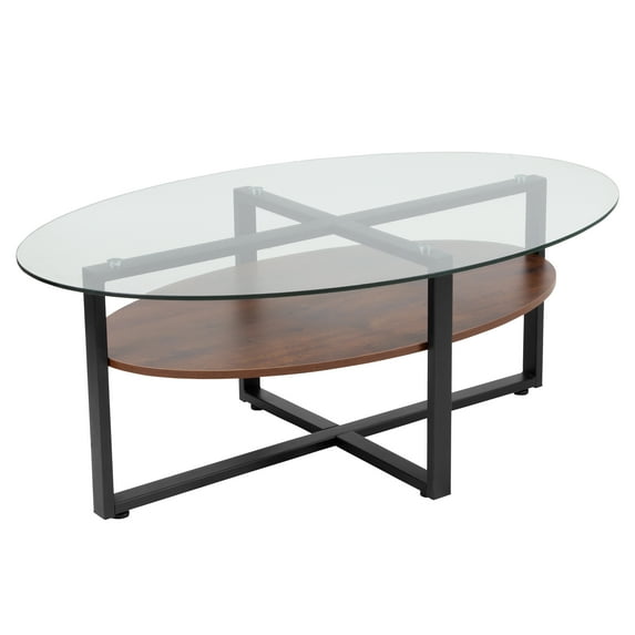 Princeton Collection Coffee Table with Wood Finish and Metal Legs