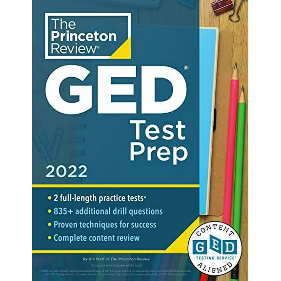 Pre-Owned Princeton Review GED Test Prep, 2022: Practice Tests + Review & Techniques + Online Features (Paperback) 0525570497 9780525570493