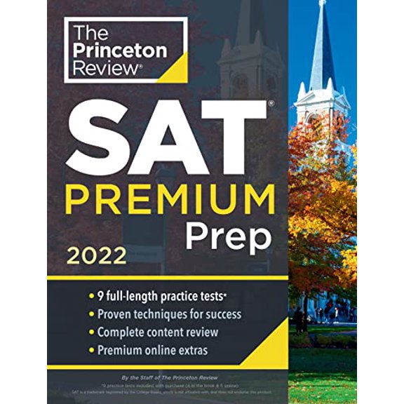 Pre-Owned Princeton Review SAT Premium Prep, 2022: 9 Practice Tests + Review & Techniques + Online Tools (Paperback) 0525570446 9780525570448