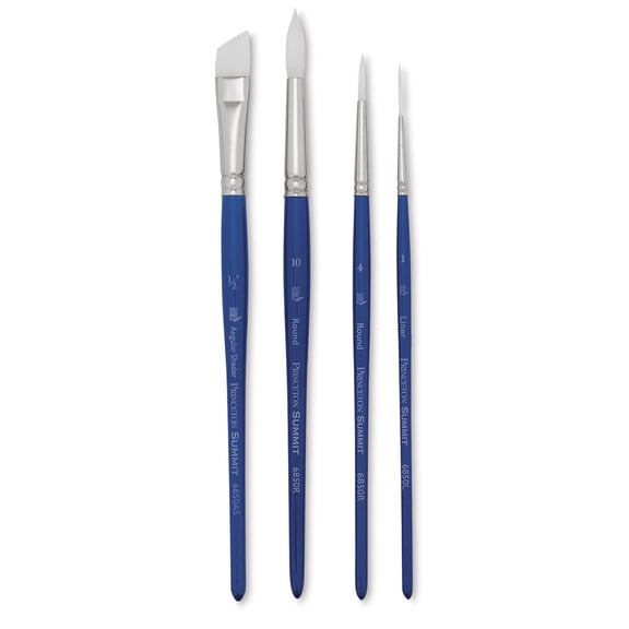 Princeton Summit 6850 White Synthetic Brushes - Set of 4, Blick Exclusive