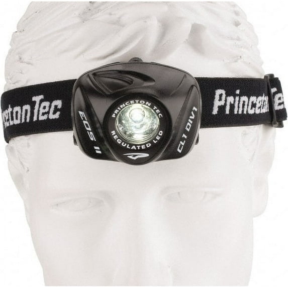 Princeton Tec White LED Bulb, 105 Lumens, Hands-free Flashlight Black Plastic Body, 3 AAA Batteries Included