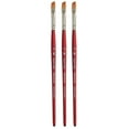 thumbnail image 1 of Princeton Velvetouch Angle Shader Brush, Synthetic Bristles, Short Handle Mixed Media Paintbrush, Scarlet, Size 1/4 inch, Pack of 3, 1 of 5