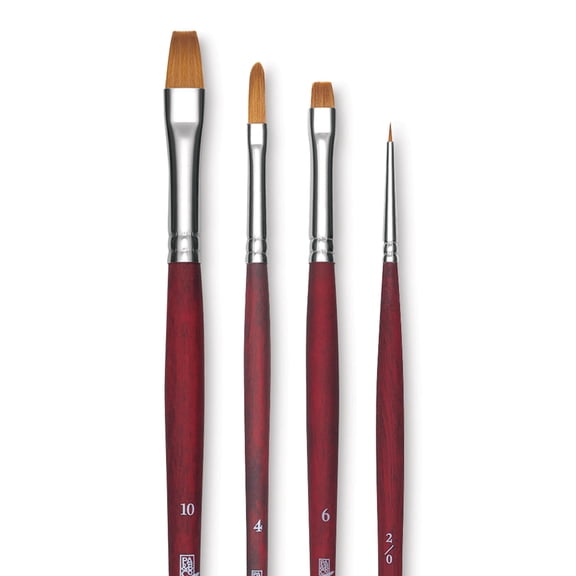 Princeton Velvetouch Series 3900 Brushes - Set of 4, Long Handle