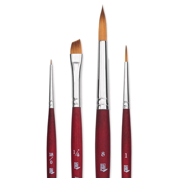 Princeton Velvetouch Series 3950 Synthetic Brushes - Blick Exclusive, Short Handle, Set of 4