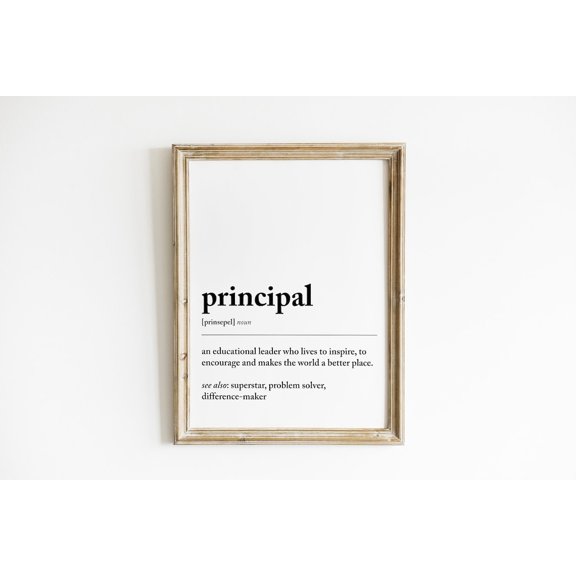Principal Definition School Principal Gift Typography Art