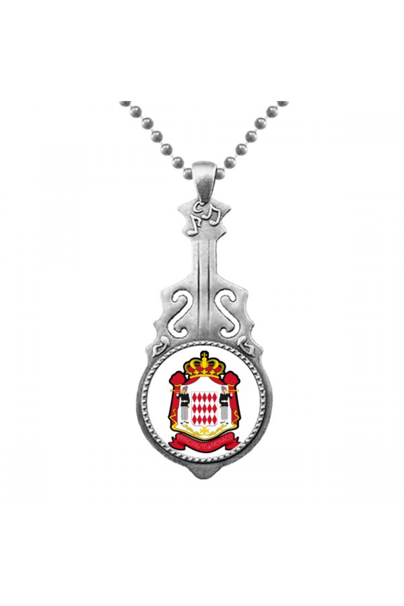 Principality of Monaco National Emblem Pendant Jewelry Music Guitar Torque Hangtag