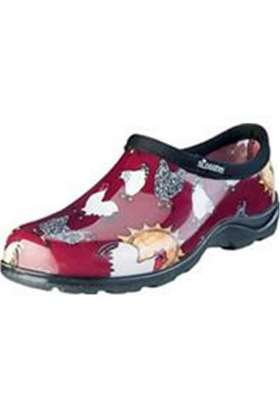 078130 Sluggers Womens Waterproof Comfort Shoe - Chicken Red - Size 6