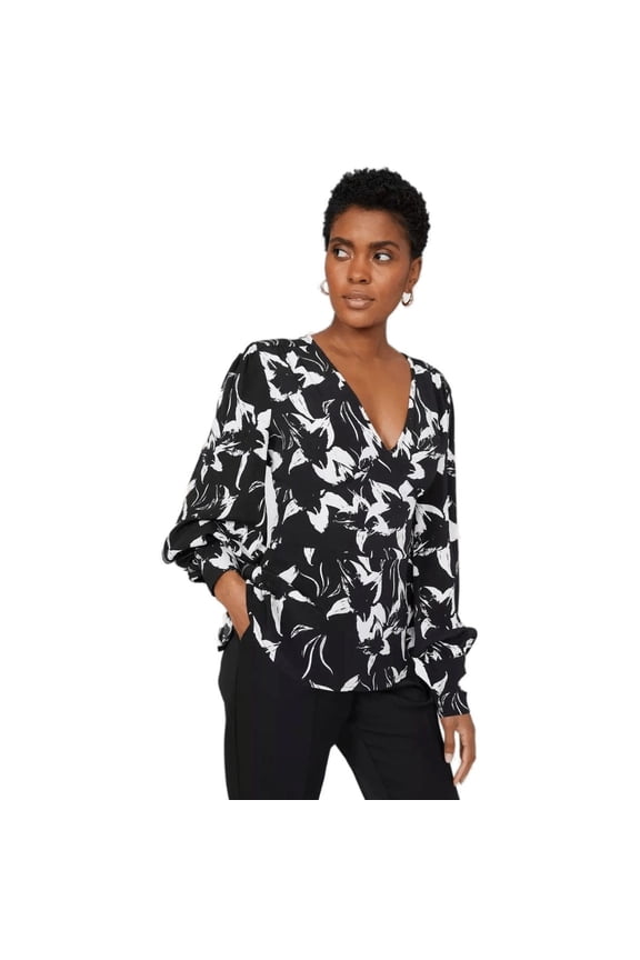 Womens Bodice Floral V Neck Top