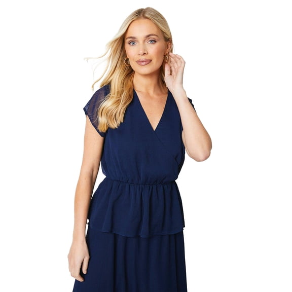 Principles Womens Mock Wrap Petite Top