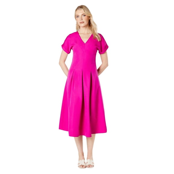 Principles Womens Pleat Front Midi Dress
