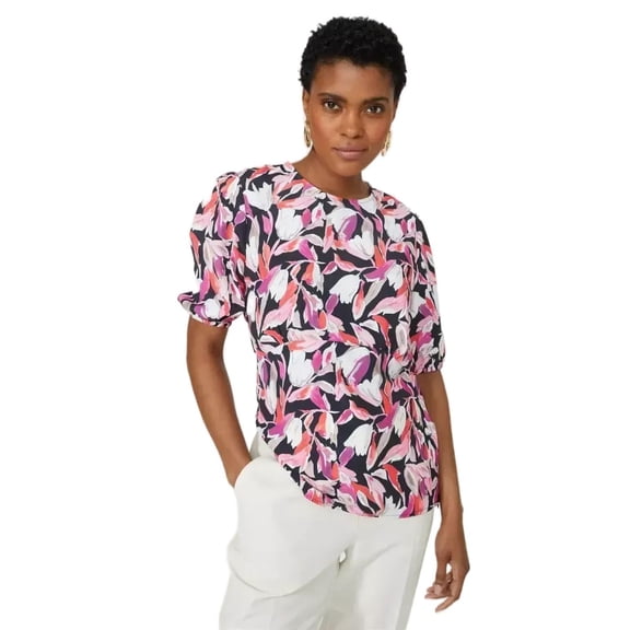 Principles Womens Printed Blouson Sleeve Blouse