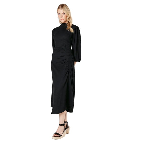 Principles Womens Ruched Jersey Textured Midi Dress