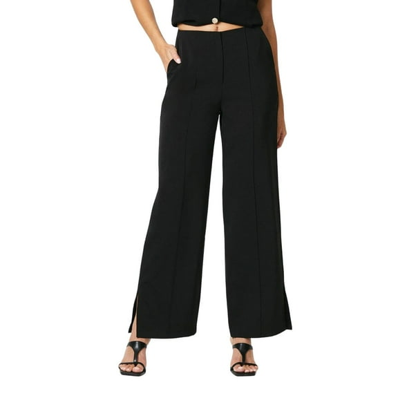 Principles Womens Side Slit Pintuck Straight Leg Pants