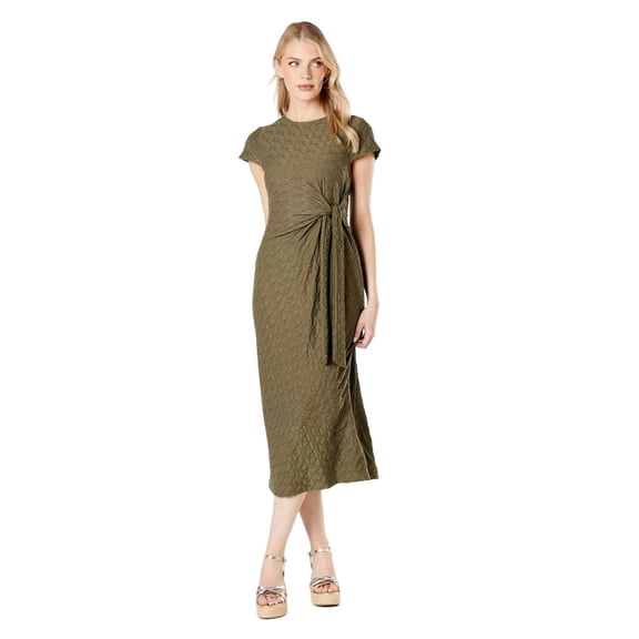 Principles Womens Textured Jersey Waist Tie Midi Dress