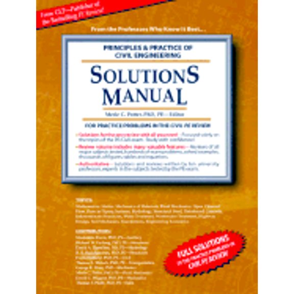 Pre-Owned Principles and Practice of Civil Engineering Solutions Manual (Paperback) 1881018490 9781881018490