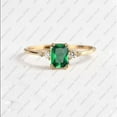 thumbnail image 1 of Princy Jewels Radiant Cut Emerald Engagement Ring, Solid 14k Yellow Gold Plated Ring, 1 of 3