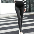 thumbnail image 1 of Pring And Fall Maternity High Waist New Fashion Solid Full Length Pants Black XL, 1 of 4
