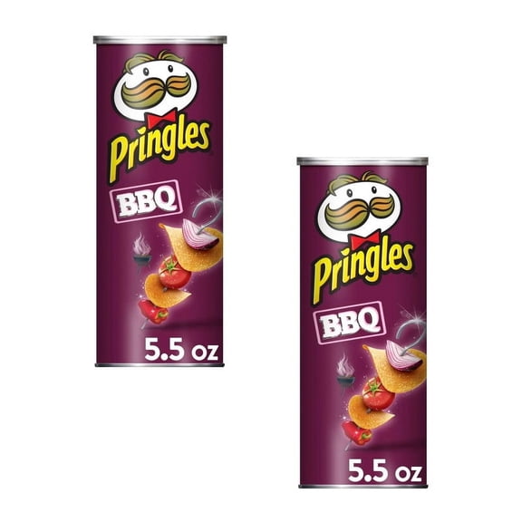 Pringles BBQ Potato Crisps Chips, Lunch Snacks,2PACK