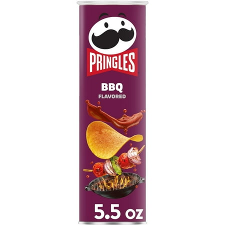 Pringles BBQ Potato Crisps Chips, Lunch Snacks, 5.5 oz (Pack of 8)