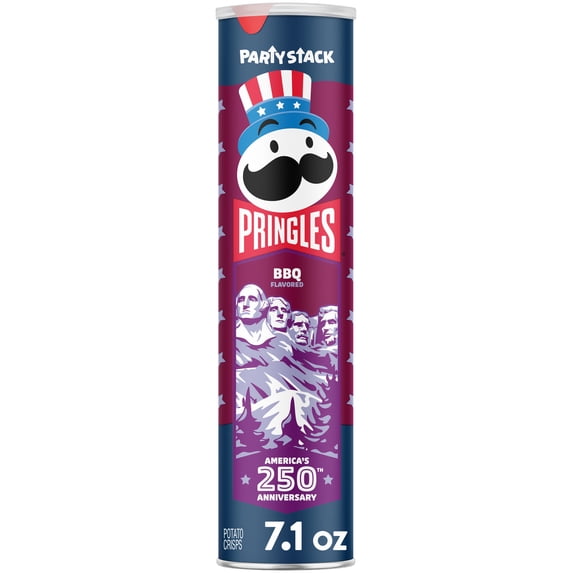 Pringles BBQ Potato Crisps Chips, Lunch Snacks, 7.1 oz Canister