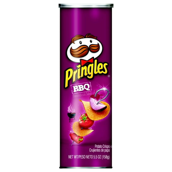 (14 pack) Pringles BBQ Potato Crisps Chips, Lunch Snacks, 5.5 oz Canister