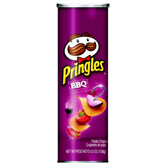 (14 pack) Pringles BBQ Potato Crisps Chips, Lunch Snacks, 5.5 oz Canister