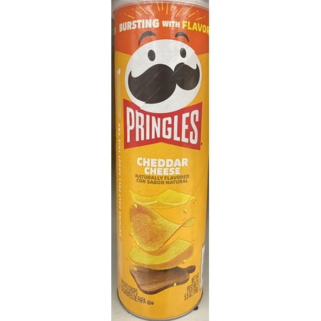 Pringles CHEDDAR CHEESE Flavored Potato Chips Snack Crisps 5.5 oz Can - FREE SHP