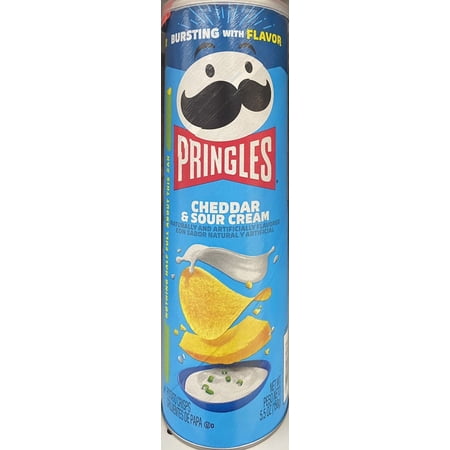 Pringles CHEDDAR & SOUR CREAM Flavored Potato Chips Snack Crisps 5.5 oz Can
