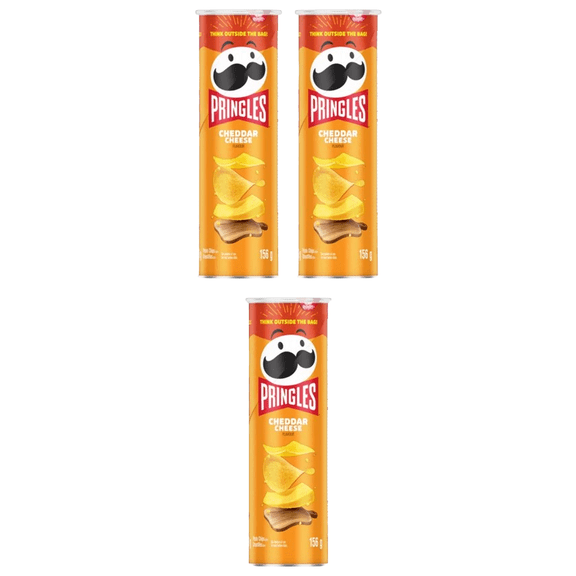 Pringles Canned Potato Chips Cheddar Cheese 156g (3 Pack)