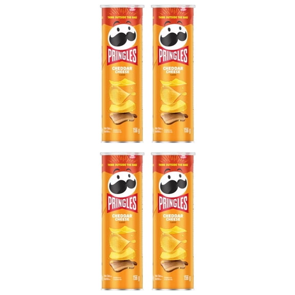 Pringles Canned Potato Chips Cheddar Cheese 156g (4 Pack)