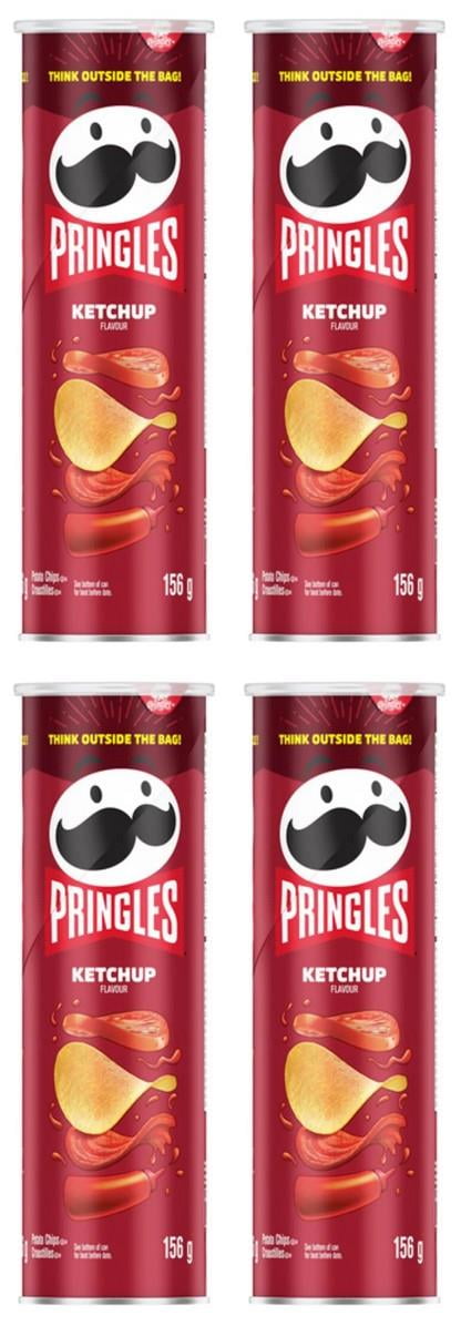Pringles Canned Potato Chips Ketchup 156g (4 Pack)