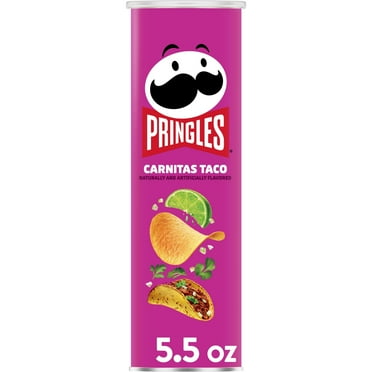 Pringles Carnitas Taco Potato Crisps Chips, Lunch Snacks, 5.5 oz Canister