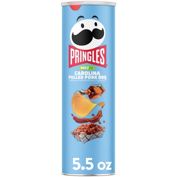 Pringles Pringles Carolina Pulled Pork BBQ Potato Crisps Chips, Lunch Snacks, 5.5 oz Canister — product image