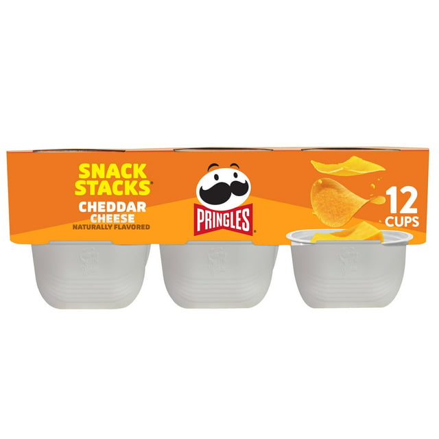 Pringles Cheddar Cheese Potato Crisps Chips, 8.8 oz, 12 Count - Walmart.com