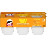 Pringles Potato Crisps Chips, Lunch Snacks, Snack Cups, Cheddar Cheese, 8.8oz Tray (12 Cups)