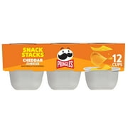 Pringles Cheddar Cheese Potato Crisps Chips, Lunch Snacks, 12 Count
