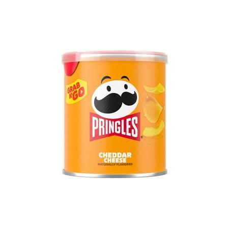 (4 pack) Pringles Cheddar Cheese Potato Crisps Chips, Lunch Snacks, 2.5 oz Canister