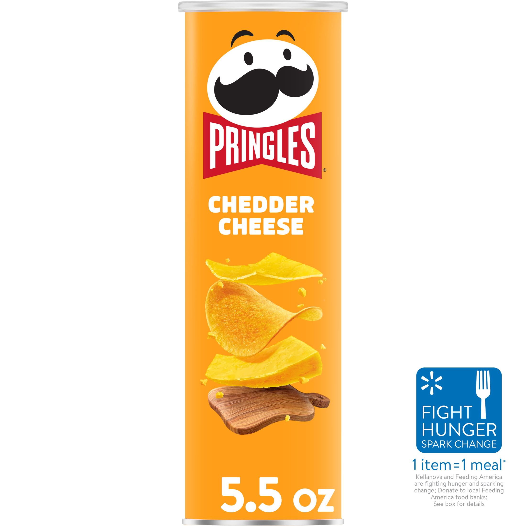Pringles Cheddar Cheese Potato Crisps Chips, Lunch Snacks, 5.5 oz - image 1 of 14