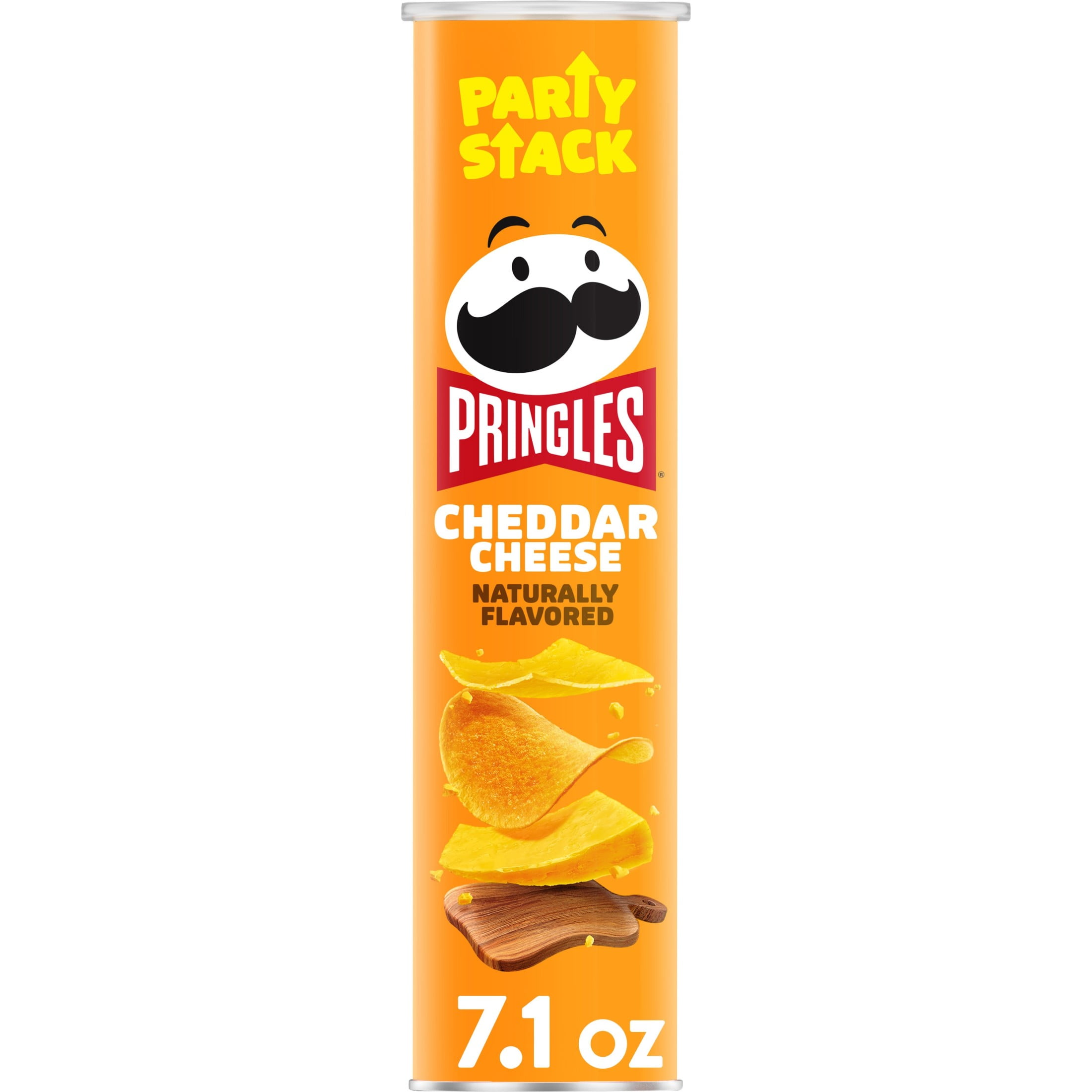 Pringles Cheddar Cheese Potato Crisps Chips, Lunch Snacks, 7.1 oz Canister