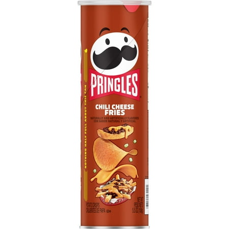 Pringles Chili Cheese Fries Potato Crisps Chips, Lunch Snacks, 5.5 oz Canister