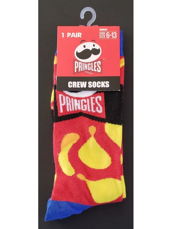 Pringles Chips Adult Unisex Novelty Crew Socks Size 6-13