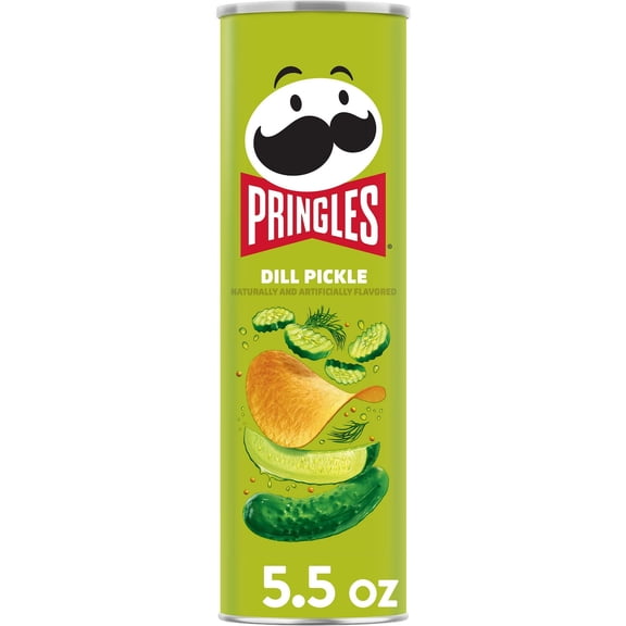 Pringles Dill Pickle Potato Crisps Chips, Lunch Snacks, 5.5 oz Canister - pack of 4
